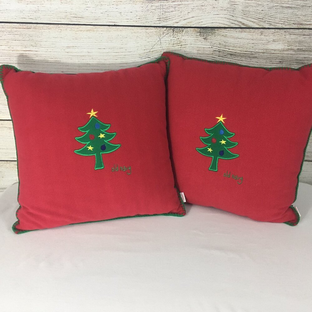 VTG Old Navy Christmas Y2K Millennial Red Pillows (set of 2)